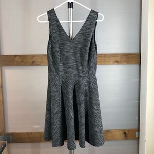 Nicole MILLER ATELIER Black White Heather Sleeveless Aline Fit & FlareDress Sz 4